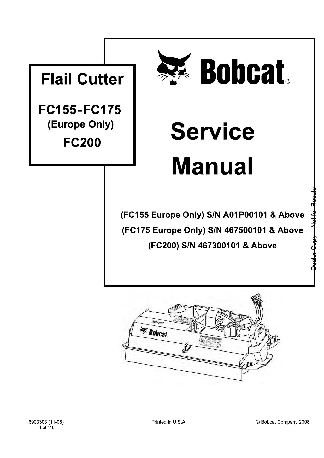 Flail Cutter Service Manual Bobcat